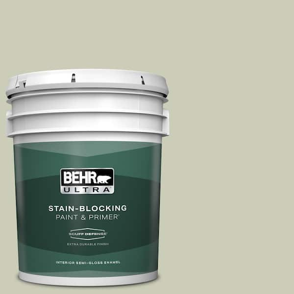 BEHR ULTRA 5 gal. #S380-2 Morning Zen Extra Durable Semi-Gloss Enamel Interior Paint & Primer