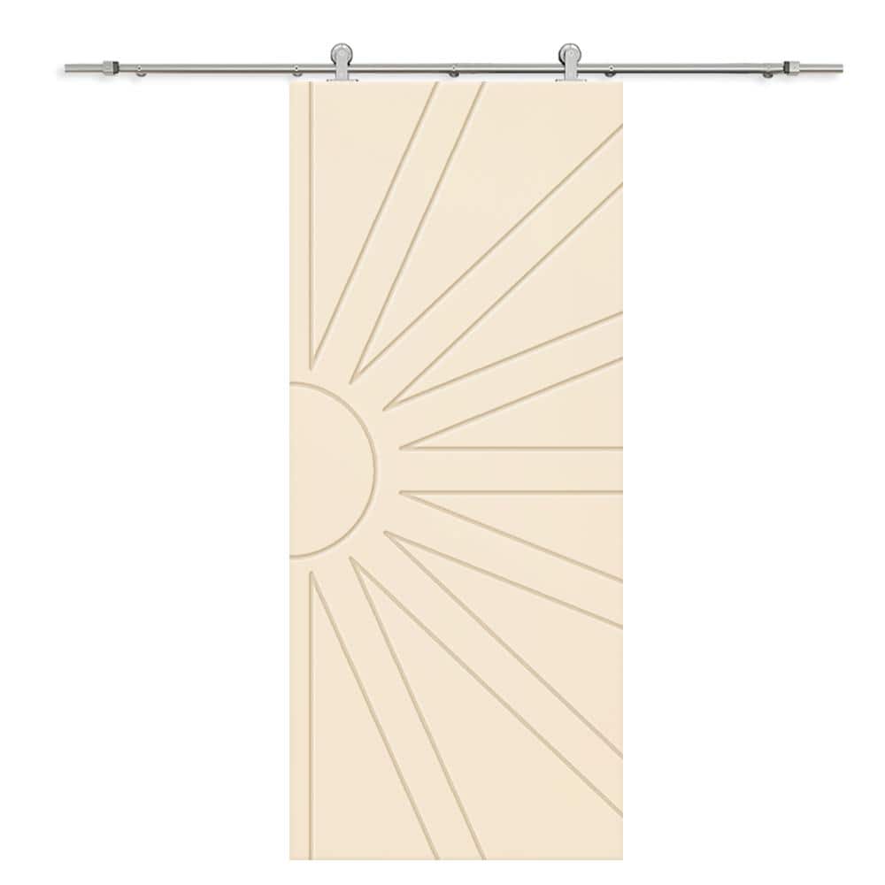 30 in. x 84 in. Beige Stained Composite MDF Paneled Interior Sliding Barn Door with Hardware Kit price history on PriceWatchPro