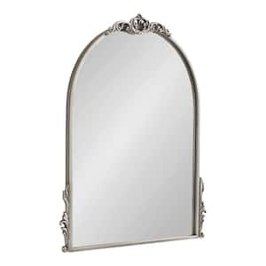 Myrcelle 20.5 in. W x 26 in. H Metal Silver Arch Traditional Framed Decorative Wall Mirror