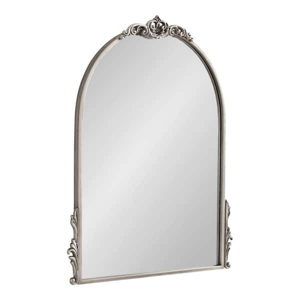 Kate and Laurel Myrcelle 20.5 in. W. x 26 in. H Metal Silver Arch Traditional Framed Decorative Wall Mirror