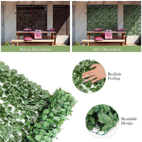 Ejoy 59 in. x 118 in. Artificial Ivy Hedge Privacy Fence Screen