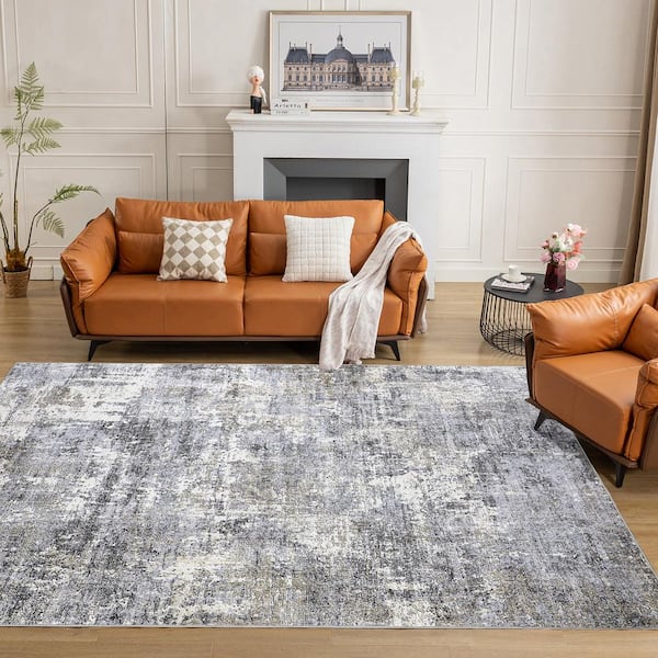 Morocco Blue/Gray 6 ft. x 9 ft. Modern Abstract Area Rug