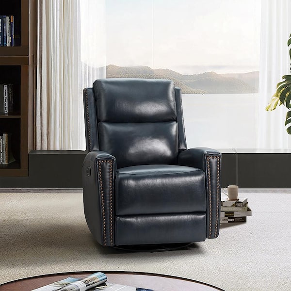 Genuine leather 2025 swivel recliner chairs