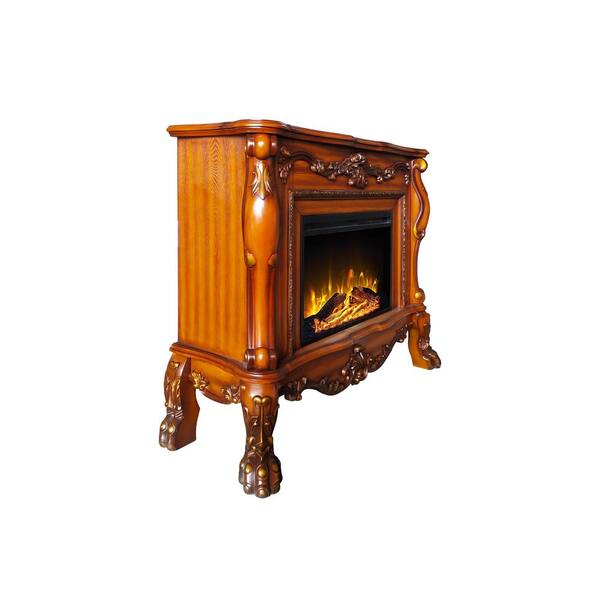 Acme Furniture - Dresden 47 in. Freestanding Wooden Electric Fireplace in Cherry Oak