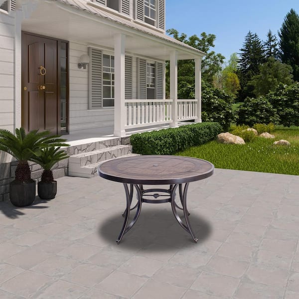 Clihome 48 in. Round CFT Top Dining Table Outdoor Bistro Clihome 48 in. Round CFT Top Dining Table Outdoor Bistro