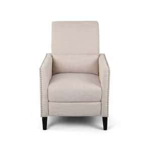 Alscot Beige Fabric Standard (No Motion) Recliner with Tufted Cushions
