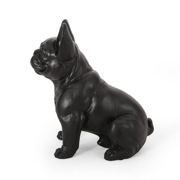 Unbranded - 17 in. H Black Dog Garden Sculpture Garden Statues