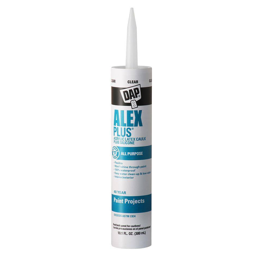 DAP Alex Plus 10.1 oz. Clear Acrylic Latex Caulk Plus Silicone (12Pack