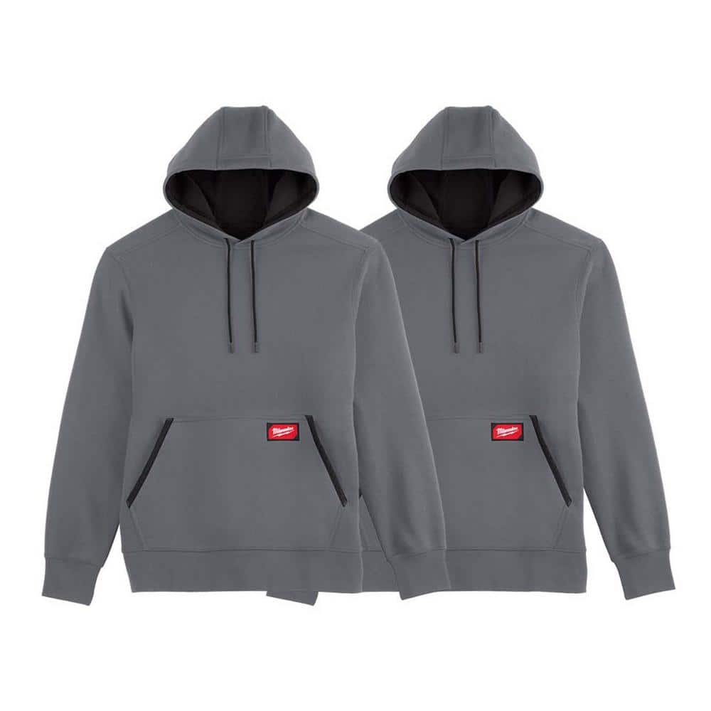 Men's Medium Gray Midweight Cotton/Polyester Long-Sleeve Pullover Hoodie (2-Pack) price history on PriceWatchPro