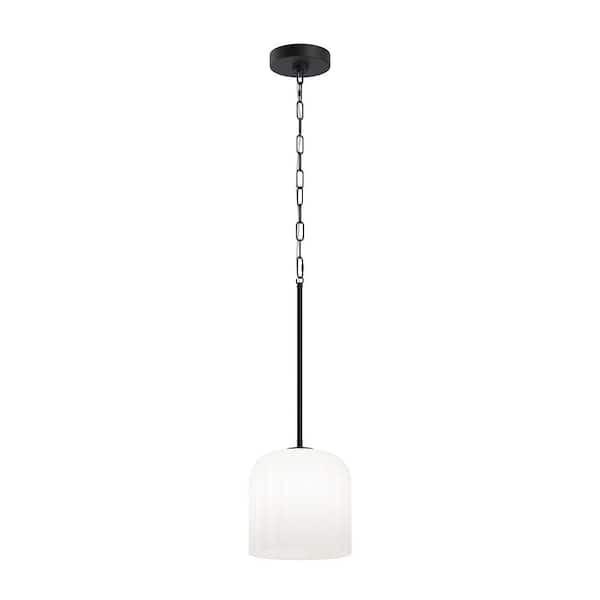 LumLight Parkmont 8in Plug and Play 1-Light Matte Black Pendant Light with SkyPlug