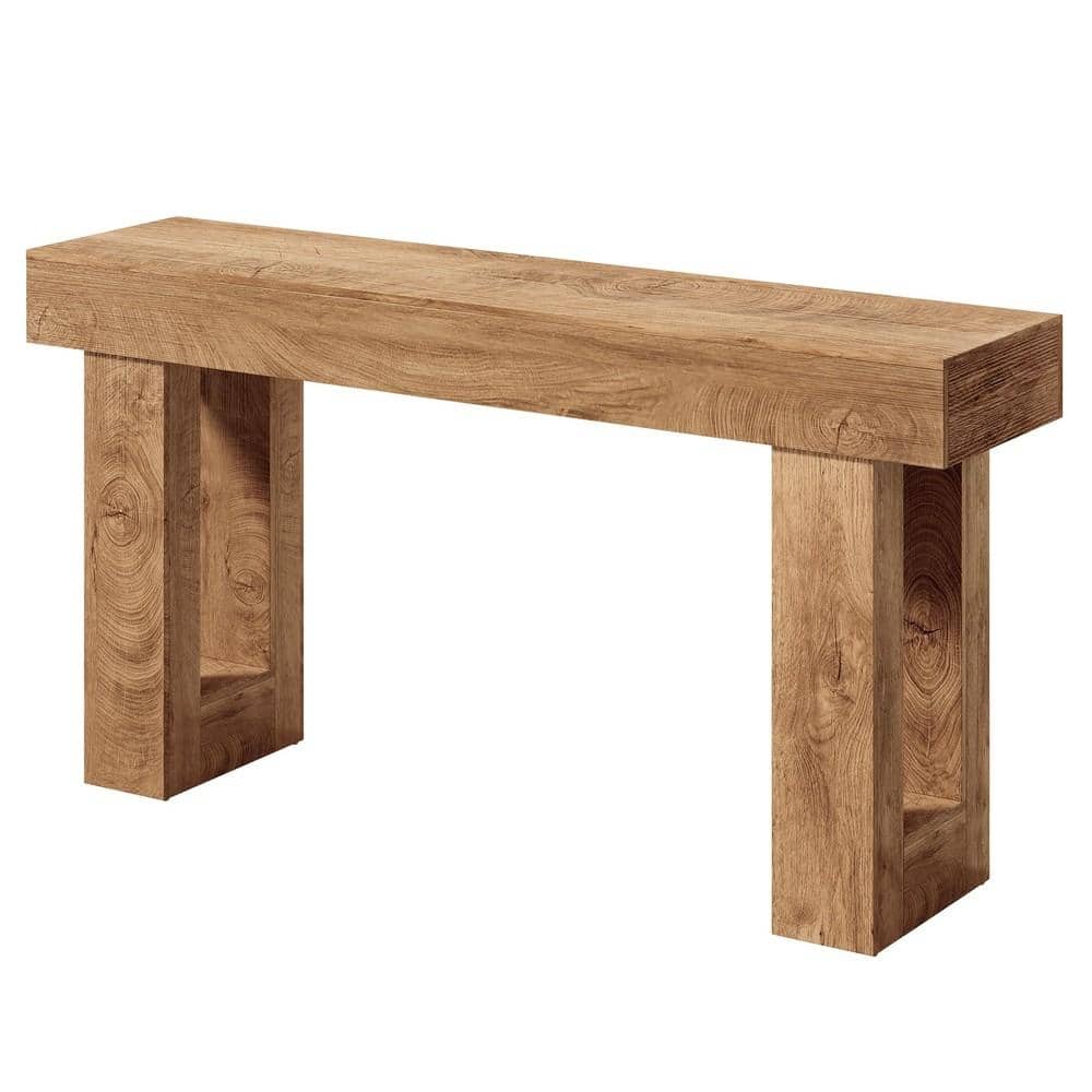 Industrial 63 in. Oak Brown Long Wood Console Table