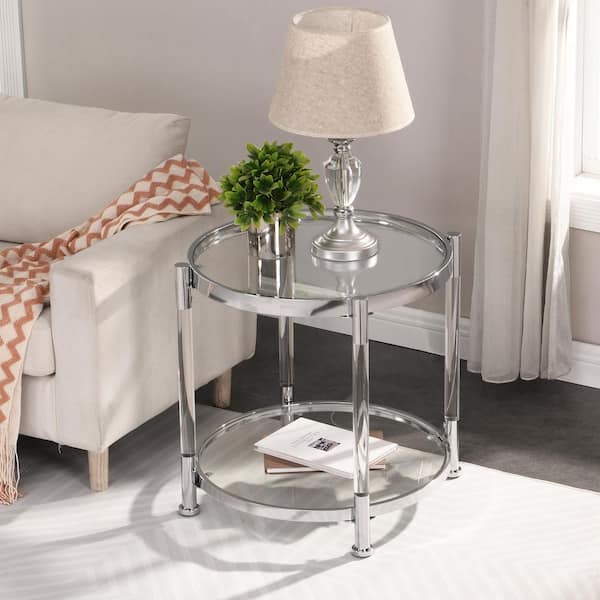 Acrylic Nightstand Side Table Modern Design Clear Home Decor