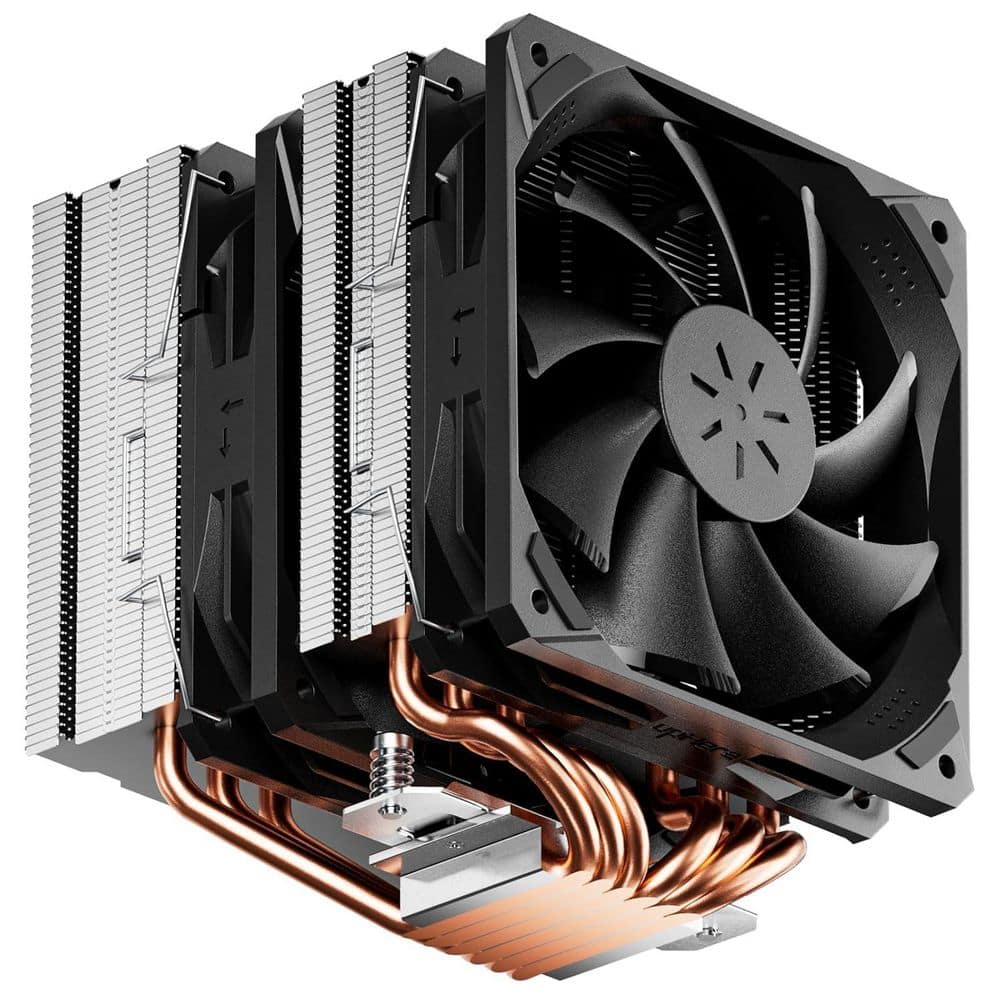 CPU Air Cooler 6 Heat Pipes Dual 120mm Fans 1600rpm Quiet High Airflow Universal AMD Intel Support Black price history on PriceWatchPro