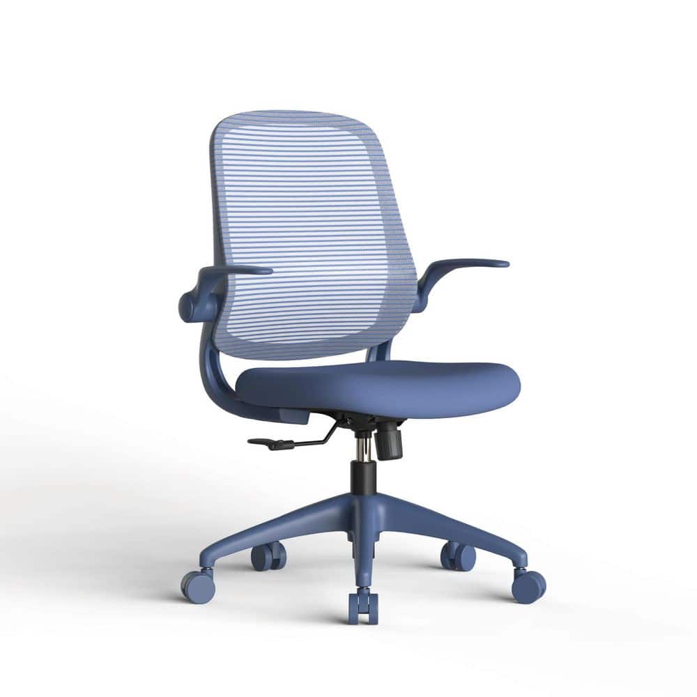 Homy Casa LUMI Molded Mesh Seat Flip Arm Ergonomic Task Chair in Blue ...