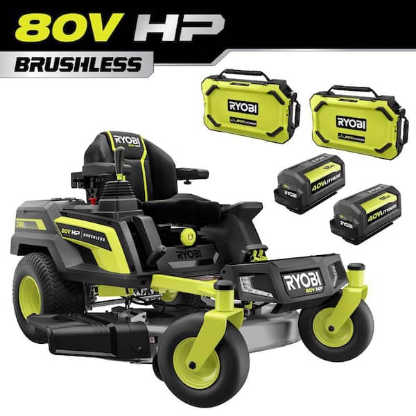 80V HP Brushless 42 in. Battery Electric Cordless Zero Turn Riding Mower (2) 80V Batteries (2) 40V Batteries and Charger