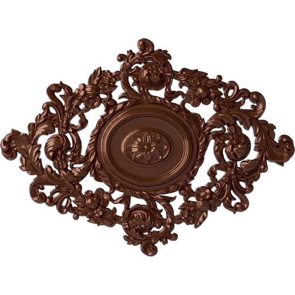 Ekena Millwork 22-1/2 in. W x 30-3/8 in. H x 1-1/2 in. Katheryn Urethane Ceiling Medallion, Copper Penny