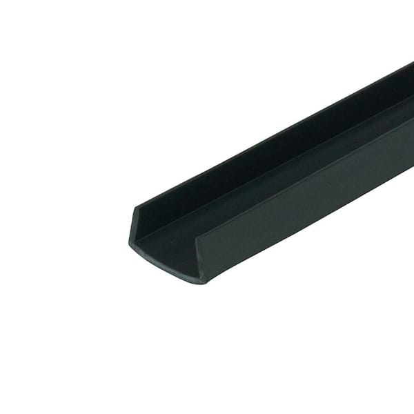 Outwater 1/4 in. D x 1/2 in. W x 48 in. L Black Rigid PVC Plastic U-Channel Moulding Fits 1/2 in. Board, (3-Pack)