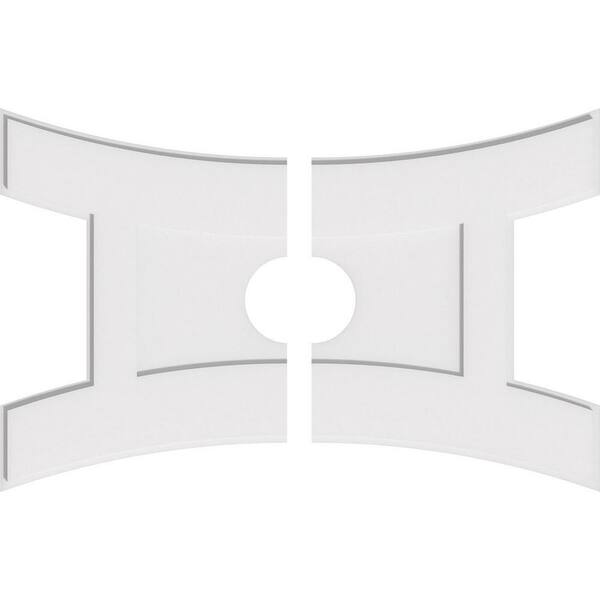 Ekena Millwork 40 in. W x 26-5/8 in. H x 6 in. ID x 1 in. P Haven Architectural Grade PVC Contemporary Ceiling Medallion (2-Piece)