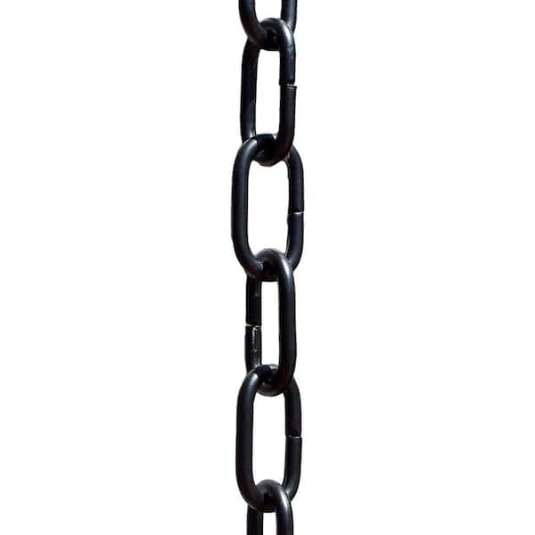 Monarch Rain Chains 8.5 ft. Aluminum Traditional Link Rain Chain (Black)