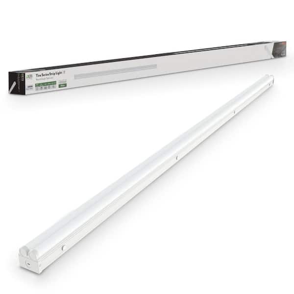 TIRA 8 ft. 75-Watt 2-Light Integrated LED Strip Light Fixture - 4000K Bright White- 8600 Lumens - Garage Light