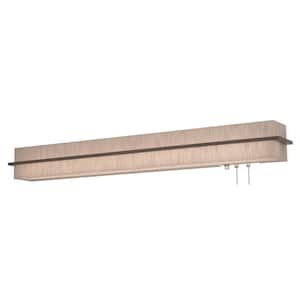 Apex 3 ft. 64-Watt Equivalent Integrated LED Weathered Grey/Jute Overbed Fixture