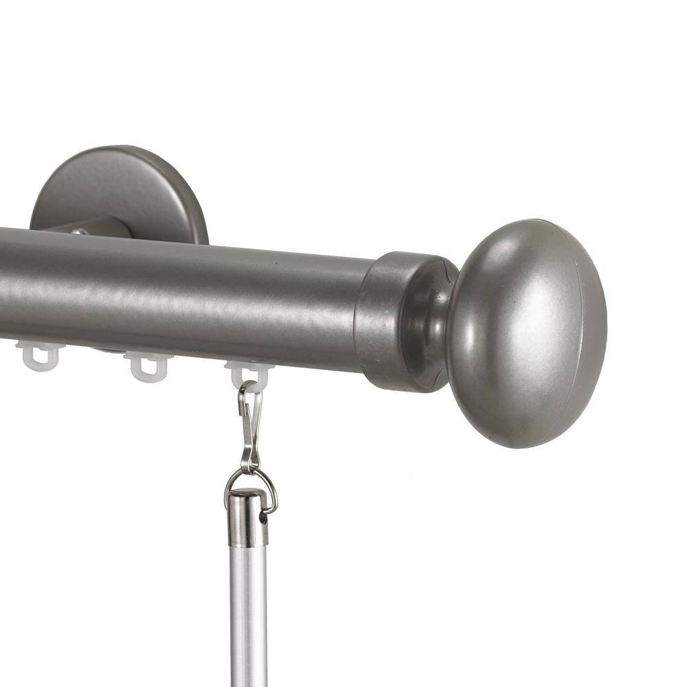 "Tekno Pro 108"" Non-Adjustable 1.13 in. Diameter Decorative Traverse Curtain Rod with Oval Finial in Silver" price history on PriceWatchPro