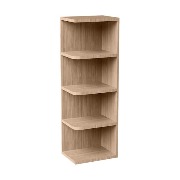9 in. W x 12 in. D x 36 in. H Ready to Assemble Solid Wood Shaker Wall Ending Shelf Kitchen Cabinet in Oak