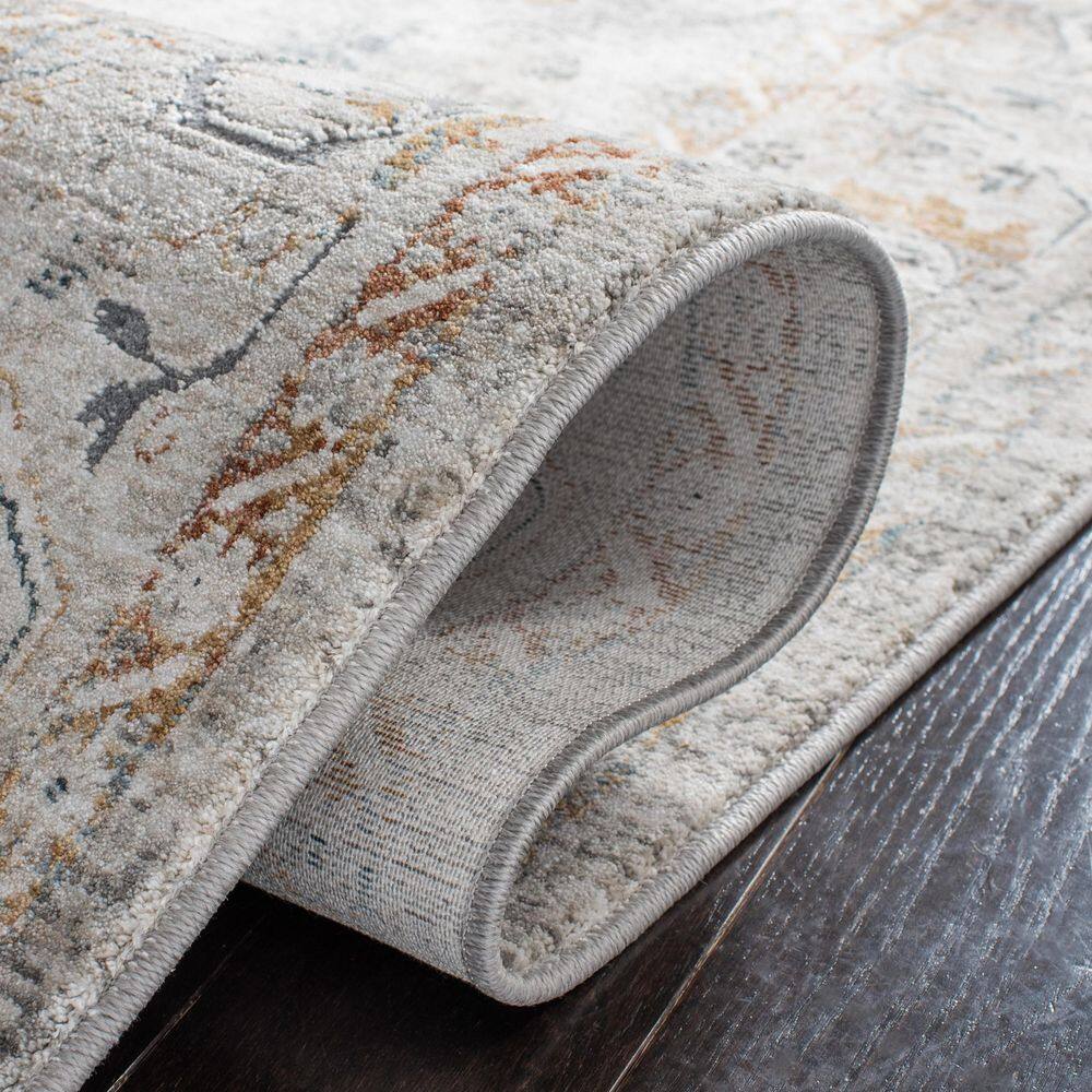 Dream 5 ft. x 8 ft. Ivory/Light Gray Distressed Border Area Rug - Thumbnail 4