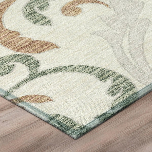 Chantille Machine Washable Indoor/Outdoor Abstract ACN3102 Cream 5 ft. x 7 ft. 6 in. Area Rug