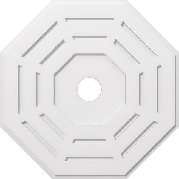 Ekena Millwork 1 in. P X 12 in. C X 30 in. OD X 4 in. ID Westin Architectural Grade PVC Contemporary Ceiling Medallion
