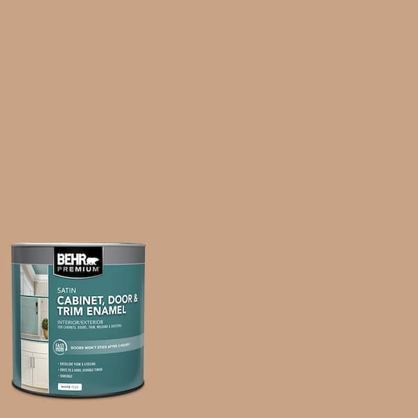 BEHR PREMIUM 1 qt. #S230-4 Granola Satin Enamel Interior/Exterior Cabinet, Door & Trim Paint
