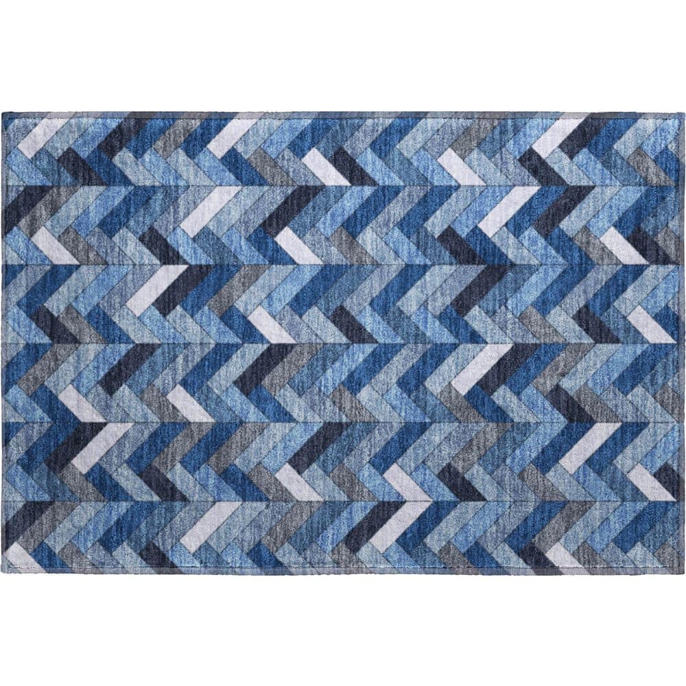 Mayfield Premium Machine Washable Abstract AMF2296 Blue 2 ft. x 3 ft. Accent Rug price history on PriceWatchPro