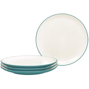 Colorwave Turquoise 8.25 in. (Turquoise) Stoneware Coupe Salad Plates, (Set of 4)