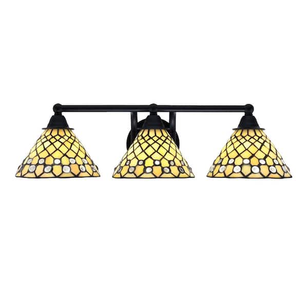 Unbranded Madison 24.5 in. 3-Light Matte Black Vanity Light