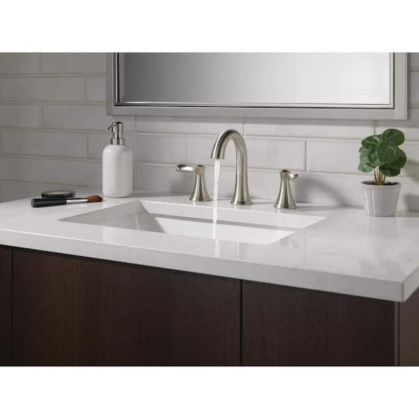 Esato 8 in. Widespread Double Handle Bathroom Faucet in Brushed Nickel
