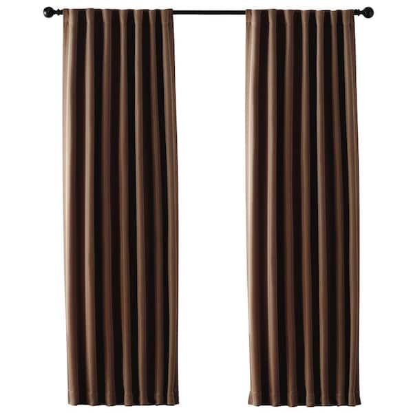 Home Decorators Collection Mocha Solid Back Tab Room Darkening Curtain - 54 in. W x 95 in. L