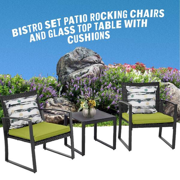 Glass top bistro table best sale 2 chairs