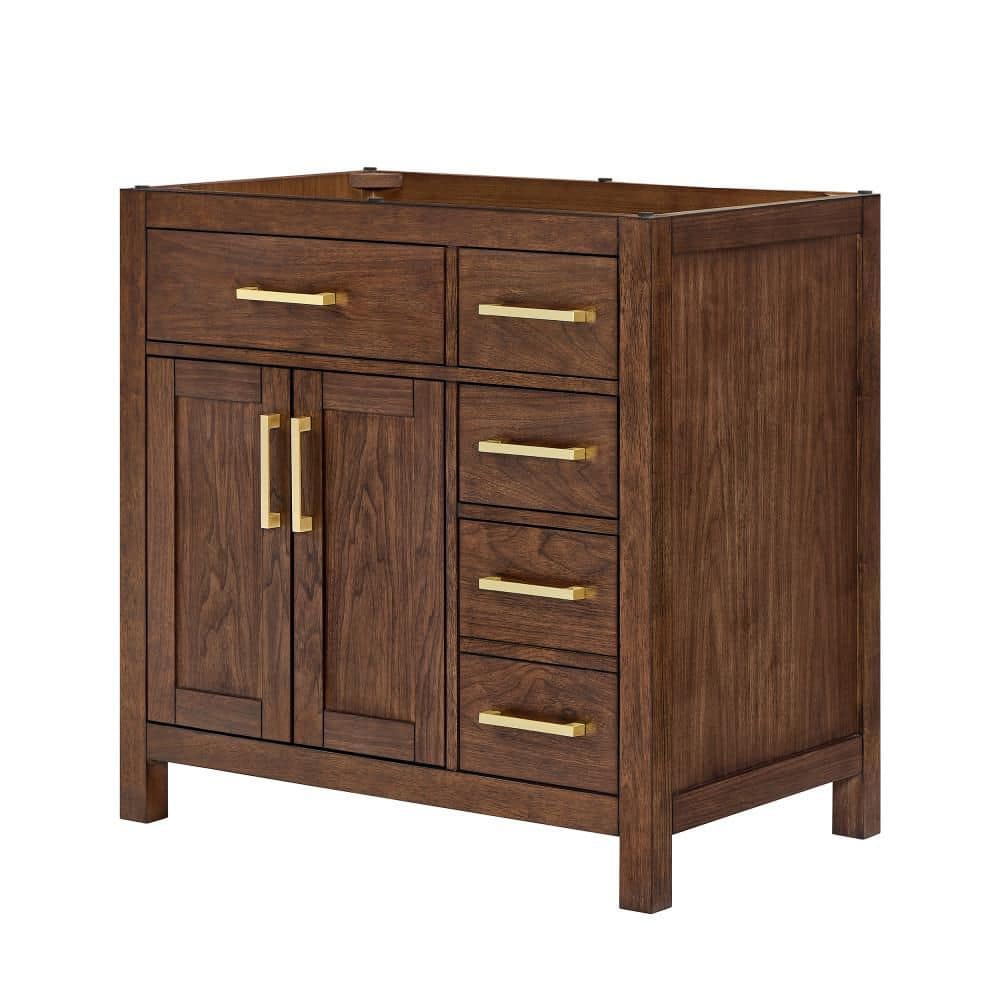 Beckett 35.25 in. Bath Vanity Cabinet Without Top in Dark Walnut