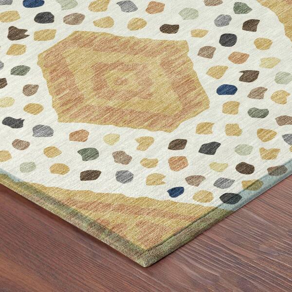 Chantille Machine Washable Indoor/Outdoor Abstract ACN2457 Gold 2 ft. x 3 ft. Accent Rug