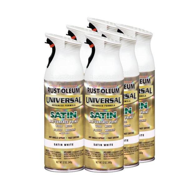 Rust-Oleum Universal 12 oz. Satin White Spray Paint (6-Pack)-DISCONTINUED