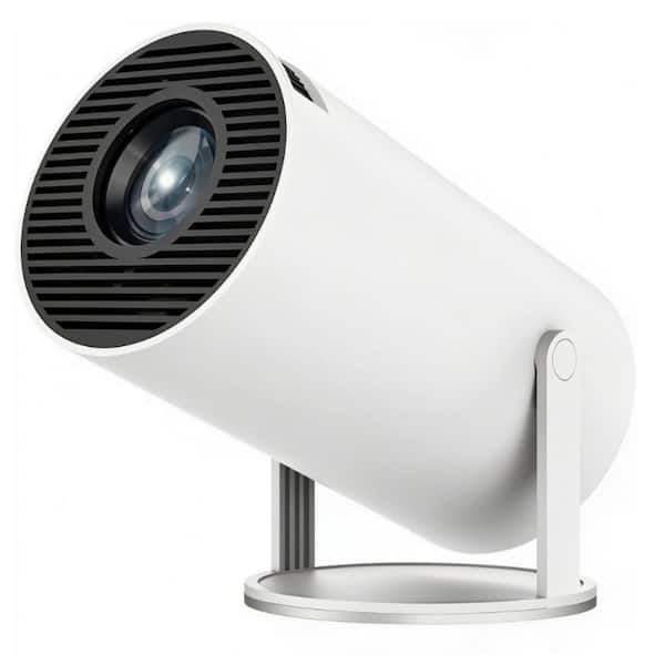 35 in. - 130 in. 4K Plastic Screen Video Projector Wall with Dual Band WIFI6 5G Wireless 5.2 Bluetooth Android 11, White