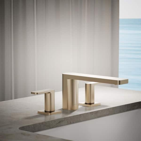 Parallel Deck-Mount Bath Faucet in Vibrant Brushed Bronze