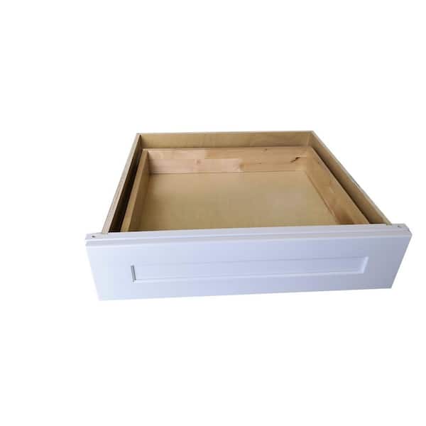 Plywell Ready to Assemble Shaker 30x7x21 in. Base Knee Drawer in White
