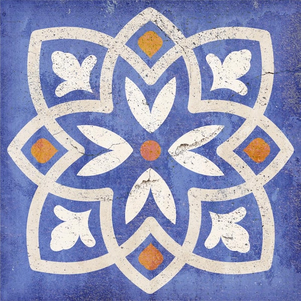 MI ALMA Blue and White R43 5 in. x 5 in. Vinyl Peel and Stick Tile (24 Tiles, 4.17 sq.ft./pack)