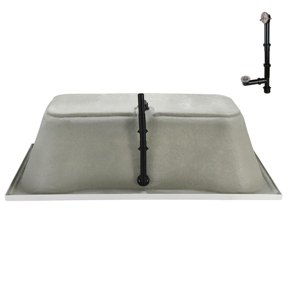 72'' x 36'' Glossy White Acrylic Soaking Drop-In Bathtub