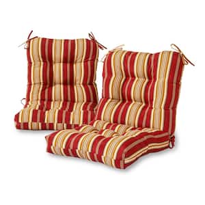 Roma Stripe 21 in. x 42 in. Outdoor Dining Chair Cushion (2-Pack)