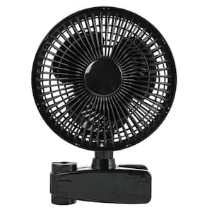 High Quality Motor 6 in. 2 fan speeds Pedestal Fan in Black, Mini Clip-On Manually Adjustable 90° Angles & Low Noise
