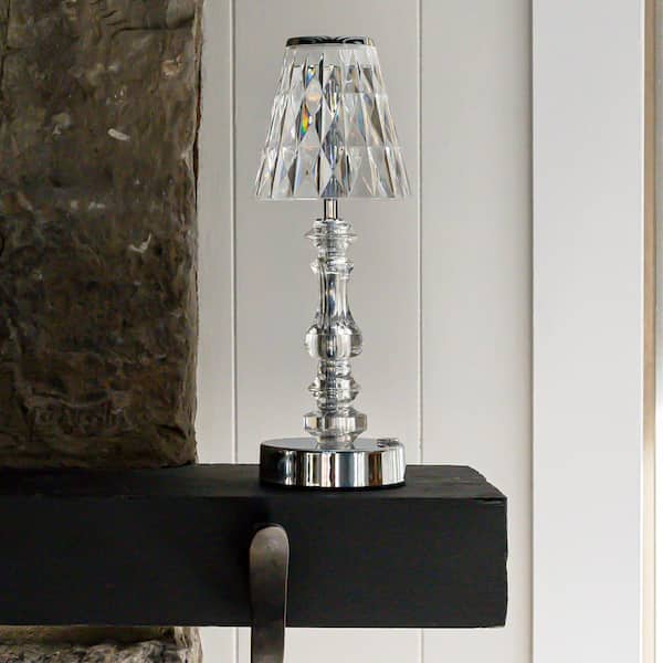 JONATHAN Y Lillian 12.75 in. Clear/Chrome Bohemian Classic Acrylic