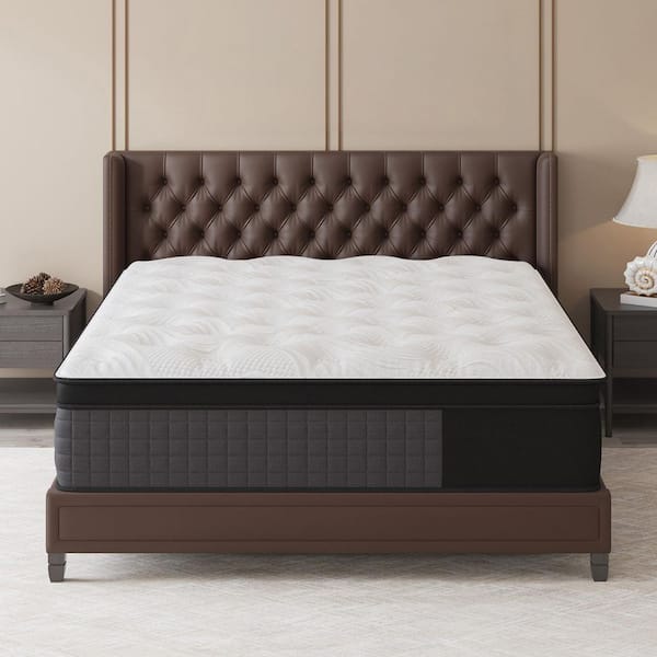 King Size Medium Firm 14 in. Cool Gel Memory Foam Hybrid Mattress with Euro Top, Edge Support and Bed-in-a-Box Mattress