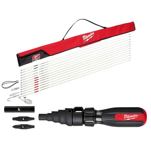 Milwaukee 60 ft. Fiberglass Fish Stick Low/Mid/High Flex Combo Kit with  7-in-1 Conduit Reaming Multi-Bit Screwdriver 48-22-4156-48-22-2870 - The  Home Depot